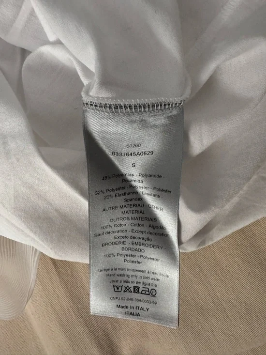 Dior White Tee with Mint Script Logo - Picture 5 of 6